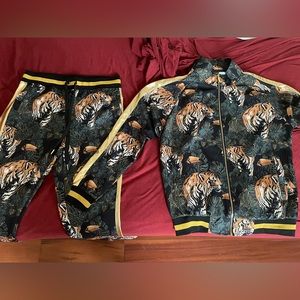 Tiger pattern track suit